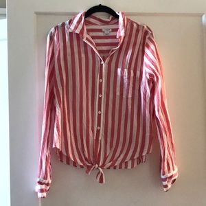 JCREW STRIPED KNOT TOP